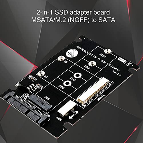 Yoidesu 2 in 1 SSD Adapter Card, MSATA M.2 to SATA Interface Hard Drive Expansion Board Support mSATA Interface/M.2 2230/2240/2260/2280 SSD Adapter with Switch