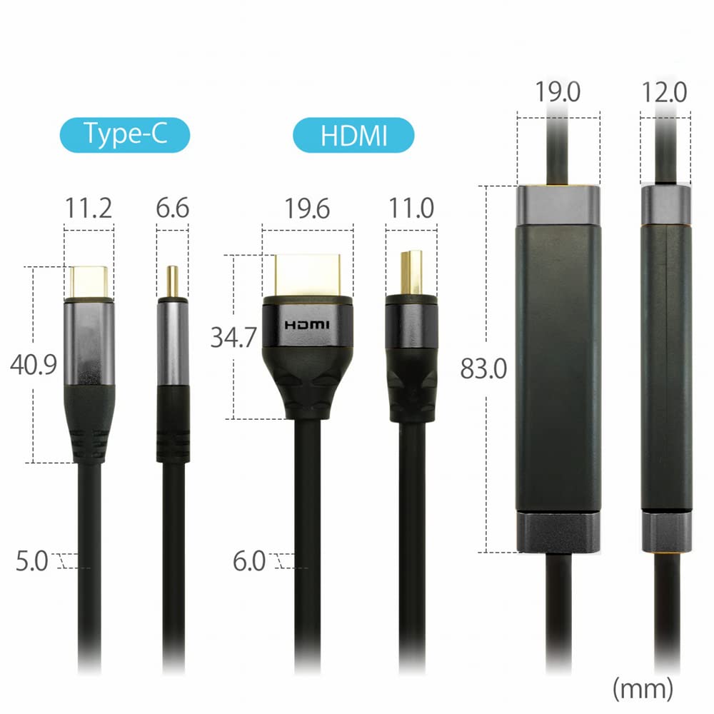 USB C to HDMI Cable 30FT/10M with IC, 4K@60HZ Type-C to HDMI for MacBook Pro/Air, iMac, Galaxy S20 S10 S9 S8, Surface, Dell, HP, MacBook Pro, MacBook Air, iPad Pro, Pixelbook, XPS, Galaxy