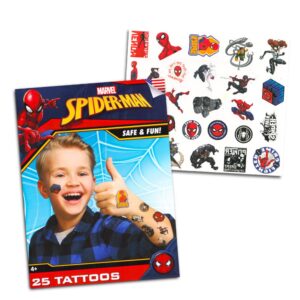 Marvel Spiderman Stickers and Tattoos Party Favor Bundle (295+ Spider-Verse Stickers and 25 Spider-Man Temporary Tattoos)