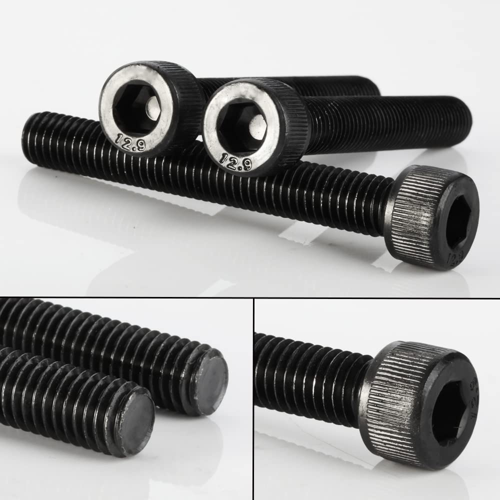 3/8-16 x 1-1/4" Socket Head Cap Screws Cap Bolts, 12.9 Grade Alloy Steel Black Oxide, UNC Coarse Thread Fully Threaded, 10 PCS