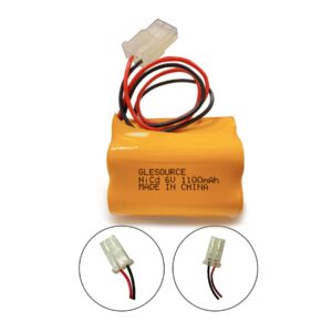 GLESOURCE(2 Pack) 6V 1100mAh Ni-CD Battery Pack Replacement for Aritech 10050205 Lithonia ENB-06006 ENB06006 Prescolite Exit Sign Emergency Light Sharp 51500RS CE140P E82082100