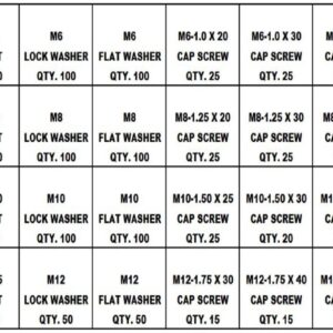 1,260 Piece Metric Class 8.8 Nut Bolt Hex Bolt Hex Head Cap Screw & Washer Assortment with Metal Drawer - M6 M8 M10 M12