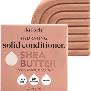 Kitsch Shea Butter Conditioner Bar for Hair Hydration | Nourishing Hair Mask | Made in US | Eco-Friendly Zero Waste Solid Bar Conditioner | Moisture for Dry Hair | Works w/Natural Shampoo Bar, 2.7oz