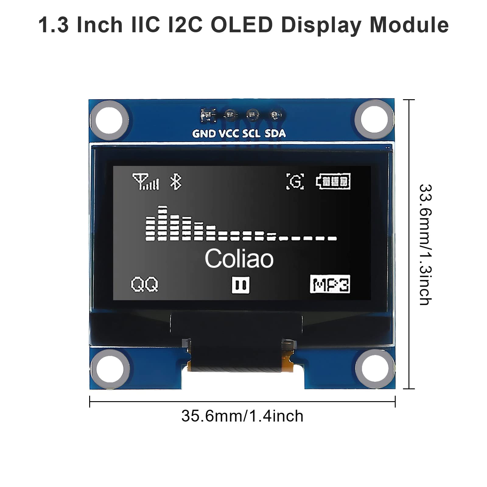 4pcs 1.3" OLED Display Module SPI IIC I2C Serial 128x64 SSH1106 SSD1306 OLED LCD Display LCD Module for Raspberry Pi/AVR/PIC/STM32 (White)