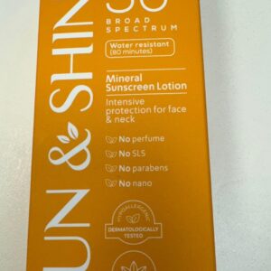 Sun&Shine 100% mineral sunscreen zinc oxide for Sensitive Skin: SPF50+ Broad Spectrum UVA UVB, Face sunscreen lotionreef safe, fragrance free 1.7 Oz