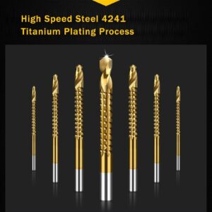 DINGGUANGHE-CUP Drill Bits Serrated Cobalt Drill Bit Set Spiral Screw Metric Composite Tap Drill Bit Tap Twist Drill Bit Set Power Tool Accessories (Color : 6Pcs Drill)