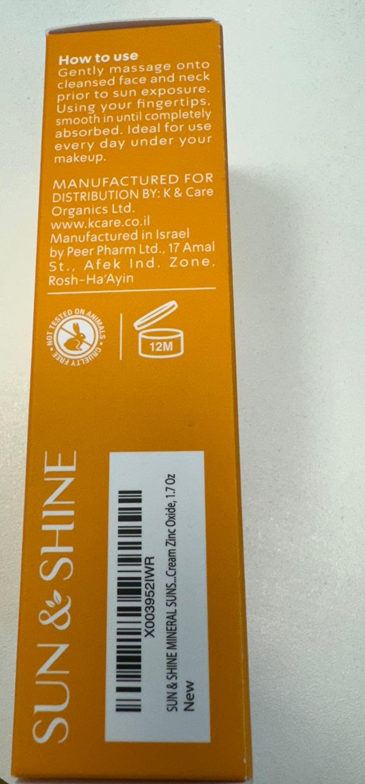 Sun&Shine 100% mineral sunscreen zinc oxide for Sensitive Skin: SPF50+ Broad Spectrum UVA UVB, Face sunscreen lotionreef safe, fragrance free 1.7 Oz