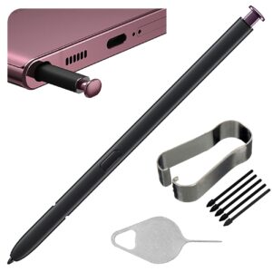 Galaxy S22 Ultra 5G S Pen Replacement S22 Ultra Pen with S22 Ultra Tips Nibs for Samsung Galaxy S22 Ultra 5G Touch Pen 6.8" SM-S908U S908U1 S908W with Needle Repair Part (No Bluetooth) (Burgundy)