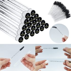 Mascara Wand Brushes Tubes Set-70 Pieces Disposable Eyelash Brushes Replacement with 20 Pieces Empty Container Tubes for Eyelash Extension Lash (Black Eyelash)