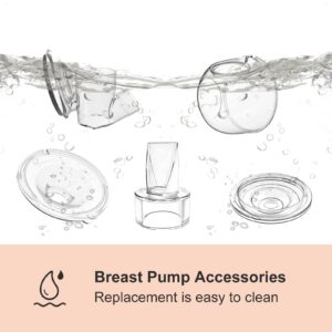 Veoiramc Wearable Breast Pump Parts Accessories Replace Silicone Diaphragm/Duckbill Valve/Collector(180ml)/Linker/Flange, Compatible Suitable S9/S10/S12, Original Part Accessories Replacement(27mm)