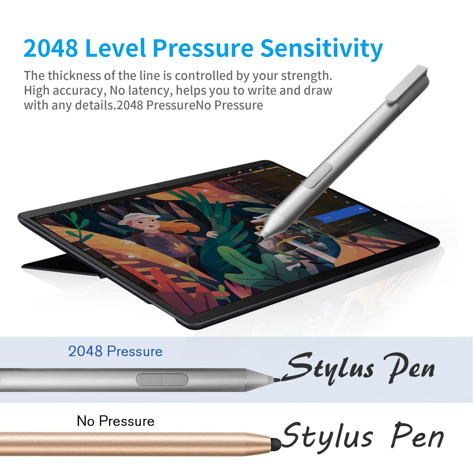 Active Stylus Pen for Dell 2 in 1 Laptop for Latitude 5285 5289 5290 7285 7400, Inspiron 7420 7425, XPS 15 9570, Computer Touchpad Stylus for Writing (Check The Compatible List Before Purchase)