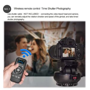 ZTIANFOTO YT-1200 Auto Motorized Rotating Panoramic Head with Remote Control 328FT Remote Control Distance Pan Tilt Video Tripod Head Stabilizer for Smartphone Cameras Mirrorless Camera