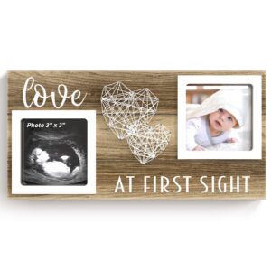 eurset baby sonogram picture frame for 3" x 3" ultrasound photo - pregnancy announcements ideas - gender reveal baby-shower gift - new mom expecting parents to be keepsake gifts - nursery décor