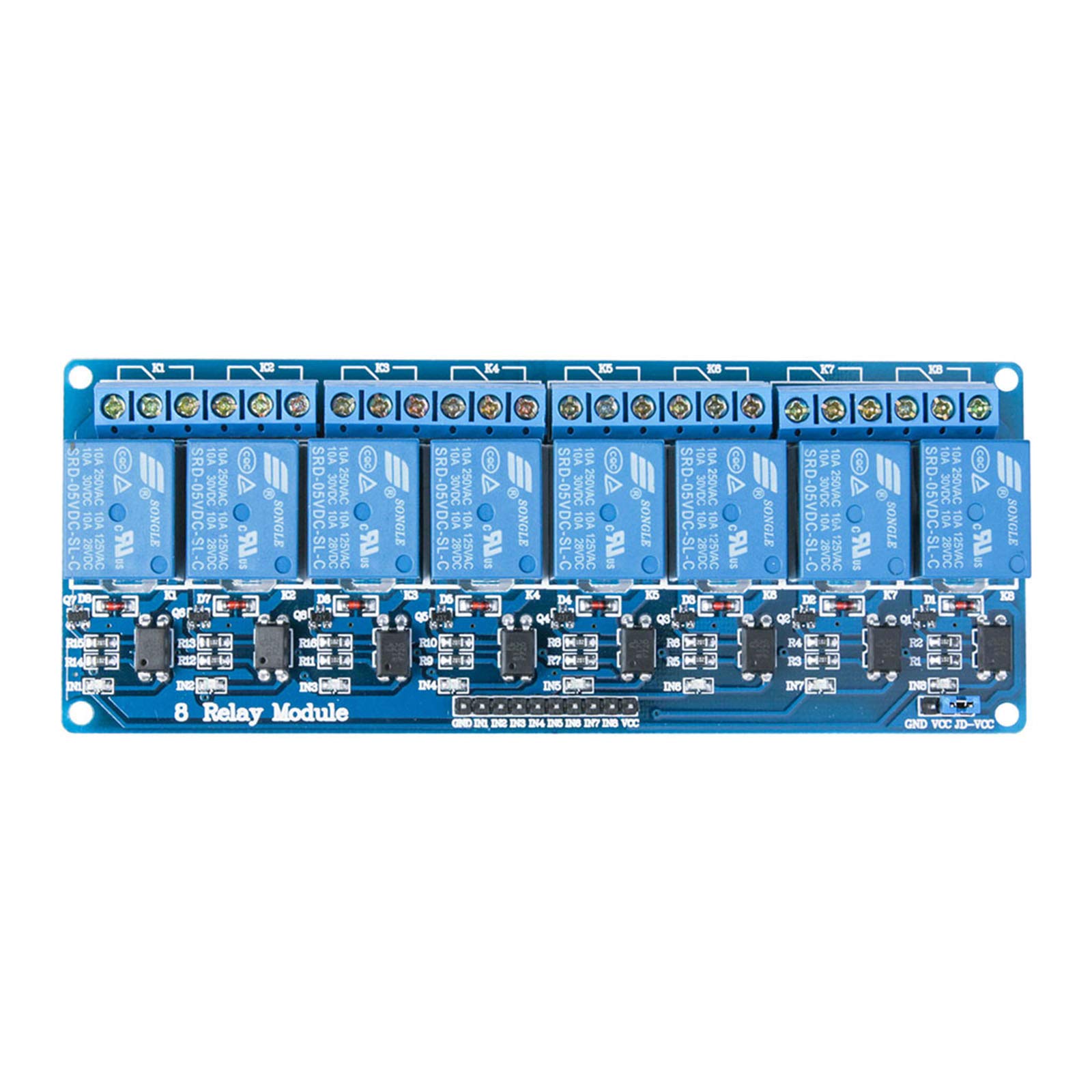 ELEGOO 8 Channel DC 5V Relay Module with Optocoupler Compatible with Arduino UNO R3 MEGA 1280 DSP ARM PIC AVR STM32