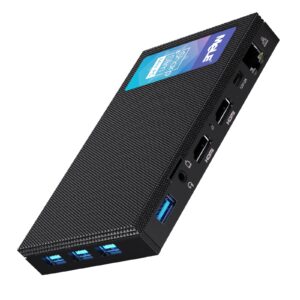 MeLE Quieter3Q Fanless Mini PC Windows 11 Pro 8GB DDR4 256GB ROM Tiny Desktop PC Celeron N5105(up to 2.9GHz) Micro Computer Dual HDMI 4K@60, VESA Mount, Gigabit Ethernet 2.4G&5G WiFi Office PC