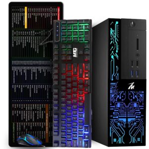 Computer Desktop PC, Intel Core i5-6500, TechMagnet Siwa 6, 16GB RAM, 240GB SSD (Fast Boot), 1TB HDD, RGB Keyboard Mouse, WiFi, Windows 10 Professional (Renewed)