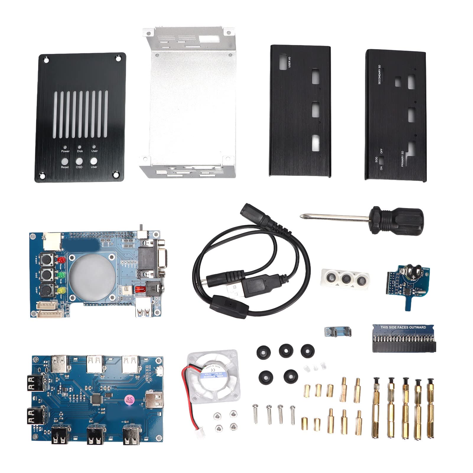 Jeankak Mister FPGA Metal Housing Kit, 32Mb SDRAM Board with Tutorial, USB Hub V2.1 Io Board Metal Housing Set for Simulates Game Consoles, Computers, and Arcade Boards