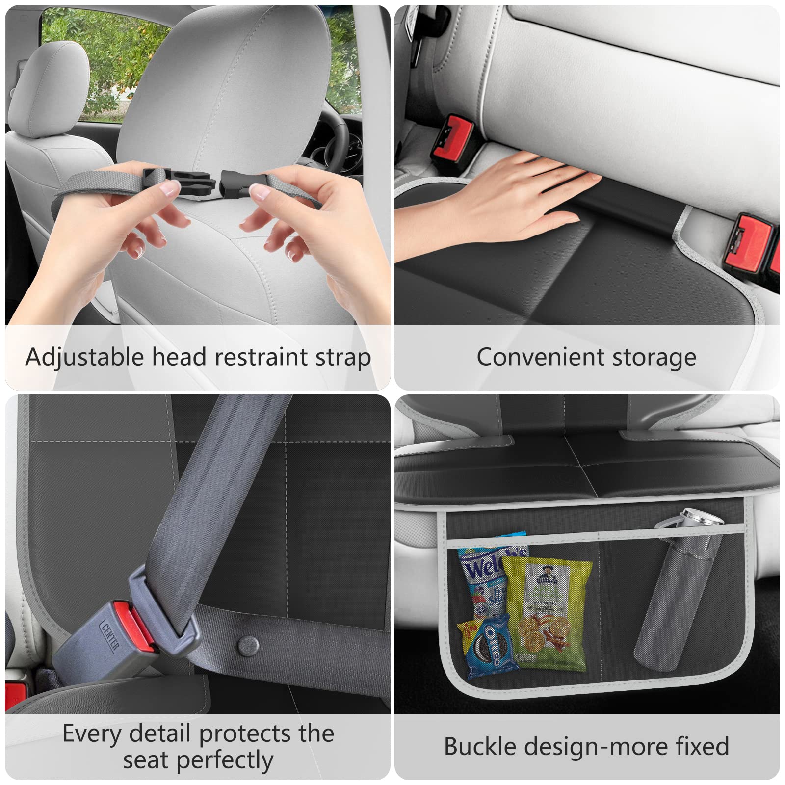 Car Seat Protector Oxford Cloth + PVC Leather Reinforcement, Superior Waterproof and Anti-Skid Performance,A Thickened car seat Protective Cover Suitable for Large Cars 2 Pack