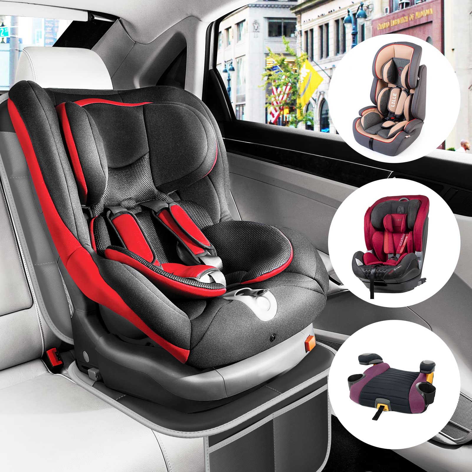 Car Seat Protector Oxford Cloth + PVC Leather Reinforcement, Superior Waterproof and Anti-Skid Performance,A Thickened car seat Protective Cover Suitable for Large Cars 2 Pack