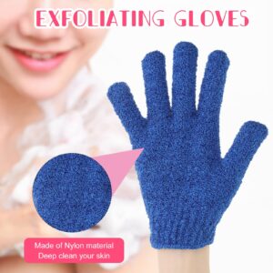 Tegeme 100 Pcs Exfoliating Gloves Double Sided Exfoliating Bath Gloves Nylon Colorful Shower Gloves for Men Women Beauty Spa Massage Shower Deep Clean Body Skin Scrubber Bathing Accessories,13 Colors