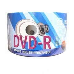 DVD-R 16x 4.7GB White Inkjet Hub Printable 50 Pieces by LSK Media | Blank DVDs for Burning Video | DVD Discs Blank | Recordable DVDs