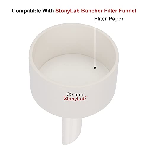 stonylab Quantitative Filter Paper, 100 Pack Slow Flow Rate Cellulose Filter Paper Circles with 10 Micron Particle Retention, 56 mm Diameter