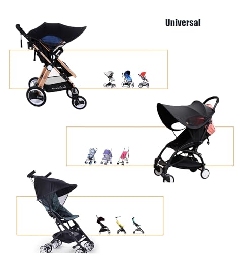 Baby Stroller Sun Shade Cover Universal Stroller Canopy Awning UV Protection Sun Cover for Car Seat Pram Pushchair Sun Shade Baby Buggy Sun Shield Foldable Removable