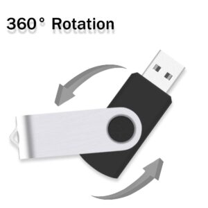 BAIBEST USB 2.0 Flash Drives 32GB Swivel Blank Memory Stick with LED for Data Storage,Thumb Drive,Jump Drive,Black/Red(2Pack,32G)