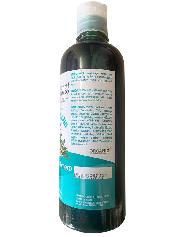 Shampoo de Bergamota Organico con Moringa y Romero Shampoo 16 Fl Oz Enriquecido Premium Quality