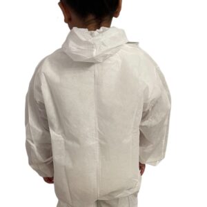 Disposable Children's Coveralls w Hood and elastic wrists (MEDIUM) Size 7/8, pack of 5