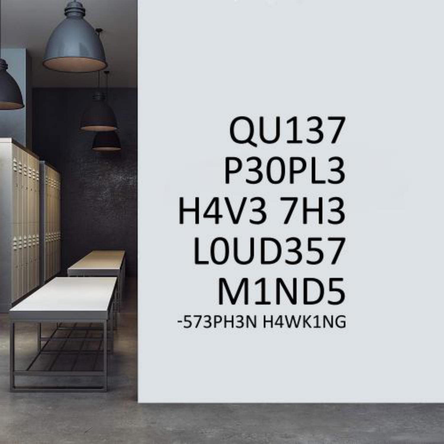 Stephen Hawking Wall Decal Vinyl Sticker Quiet People Have the Loudest Minds Scientist Quote Science Wall Decals Sign Classroom Peel and Stick Decal Home Education Kids Room Hawking Wall Art Stencil Decor Mural Removable Poster 1330