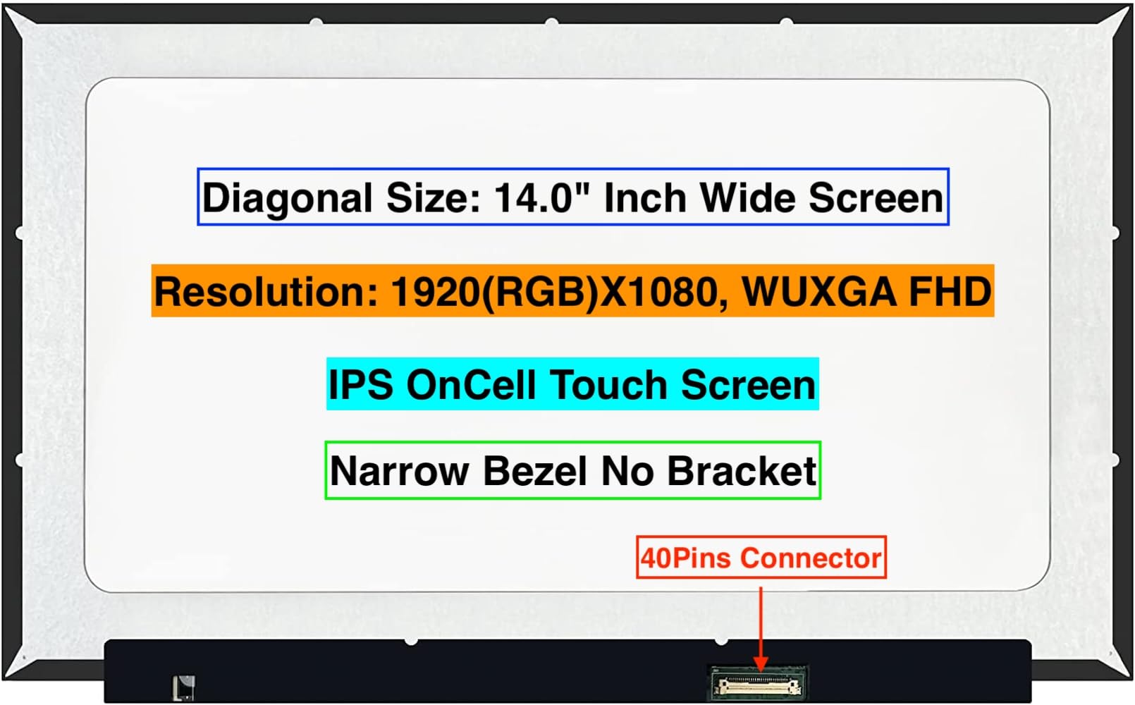 EM EMAJOR TECH New Screen Replacement for Lenovo FRU 5D11B68428 1920X1080 FHD OnCell Touch Replacement LED Screen Display with Set of Adhesive Tape