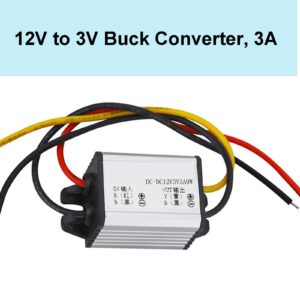 12v to 3v Converter DC Step Down Buck Voltage Regulator DC Transformer Power Supply 3A 9W Waterproof Car Converter Compatible with Led Light Car Truck Boat