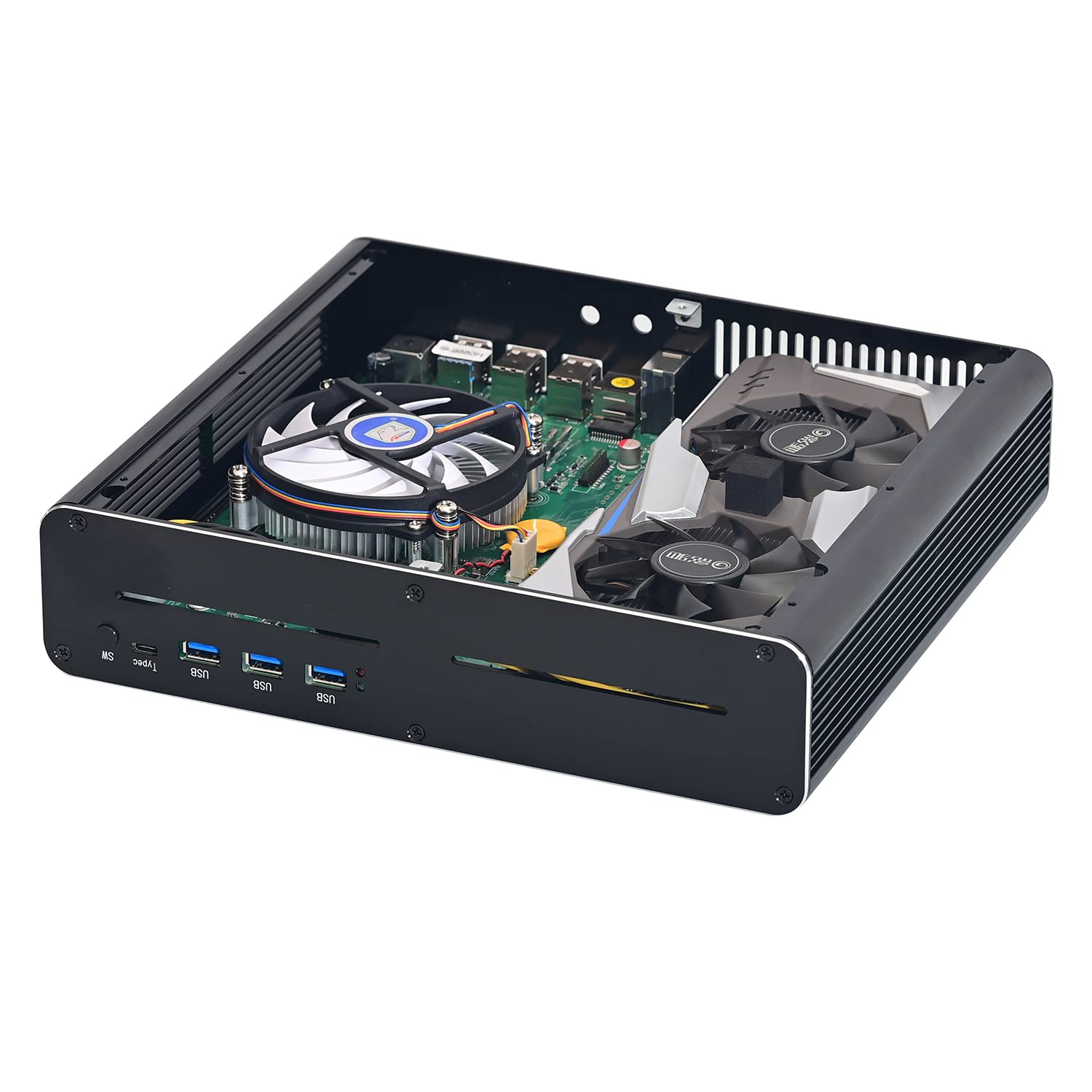 HUNSN 8K Mini PC, Gaming Computer, HTPC, Kodi, Intel I7 10870H, Windows 11 or Linux Ubuntu, Support Proxmox, Esxi, BM23m, 6G Graphic, DVI, DP, HDMI, TypeC, 16G RAM, 128G M.2 SSD