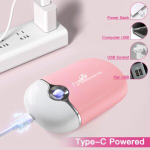 mlogiroa Lash Fan Mini Portable Eyelash Fan Handheld Lash Fan Dryer for Eyelash Extensions Rechargeable USB C Eyelash Dryer Air Cooling Blower Fan with Built in Sponge Lash Extension Application