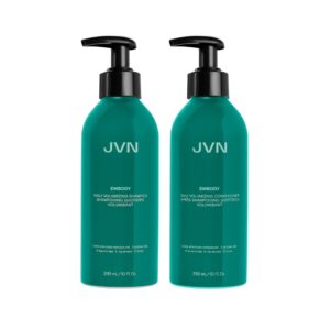 jvn embody volumizing shampoo & conditioner bundle, clean, embody collection, all hair types, adds fullness and restores shine, sulfate free (10 fl oz)