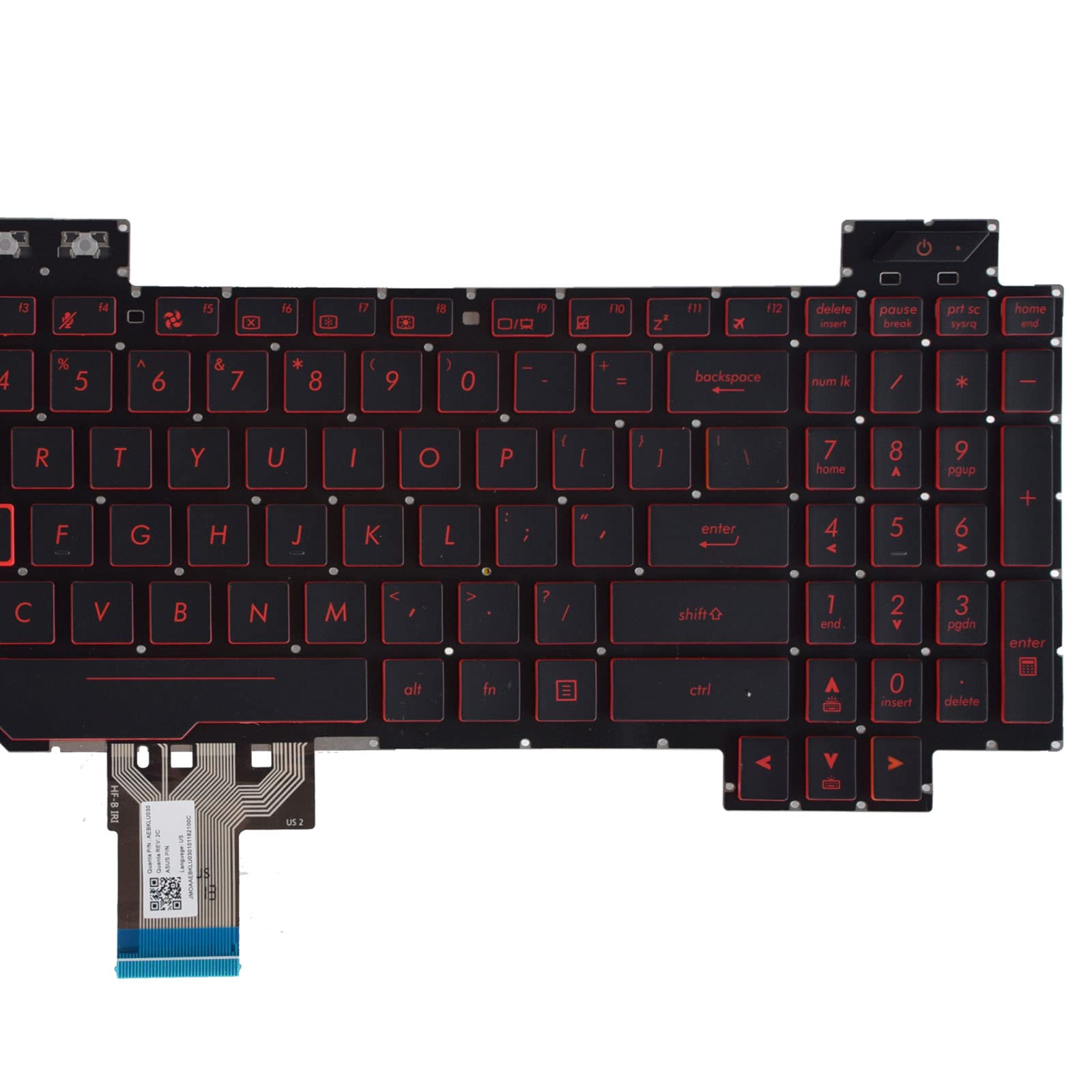 SUNMALL Replacement Keyboard Compatible with Asus TUF Gaming FX504 FX504GM FX504GD FX504GE X505D FX505DY FX505DT FX505DU Flying Fortress FX86S FX86F FX80F FX80GE Light Backlight