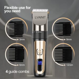 LVAINIT Hair Clippers for Men, Cordless LCD Rechargeable Hair Trimmer Beard Trimmer for Men, Men's Grooming Kit for Hair, Face, Beard, Professional Electric Barber Clippers