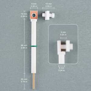 stonylab PTFE Copper Electrode Holder, Multi-Purpose Replaceable Electrode Holder Clip with 10 * 10 mm Copper Sheet and PTFE Body