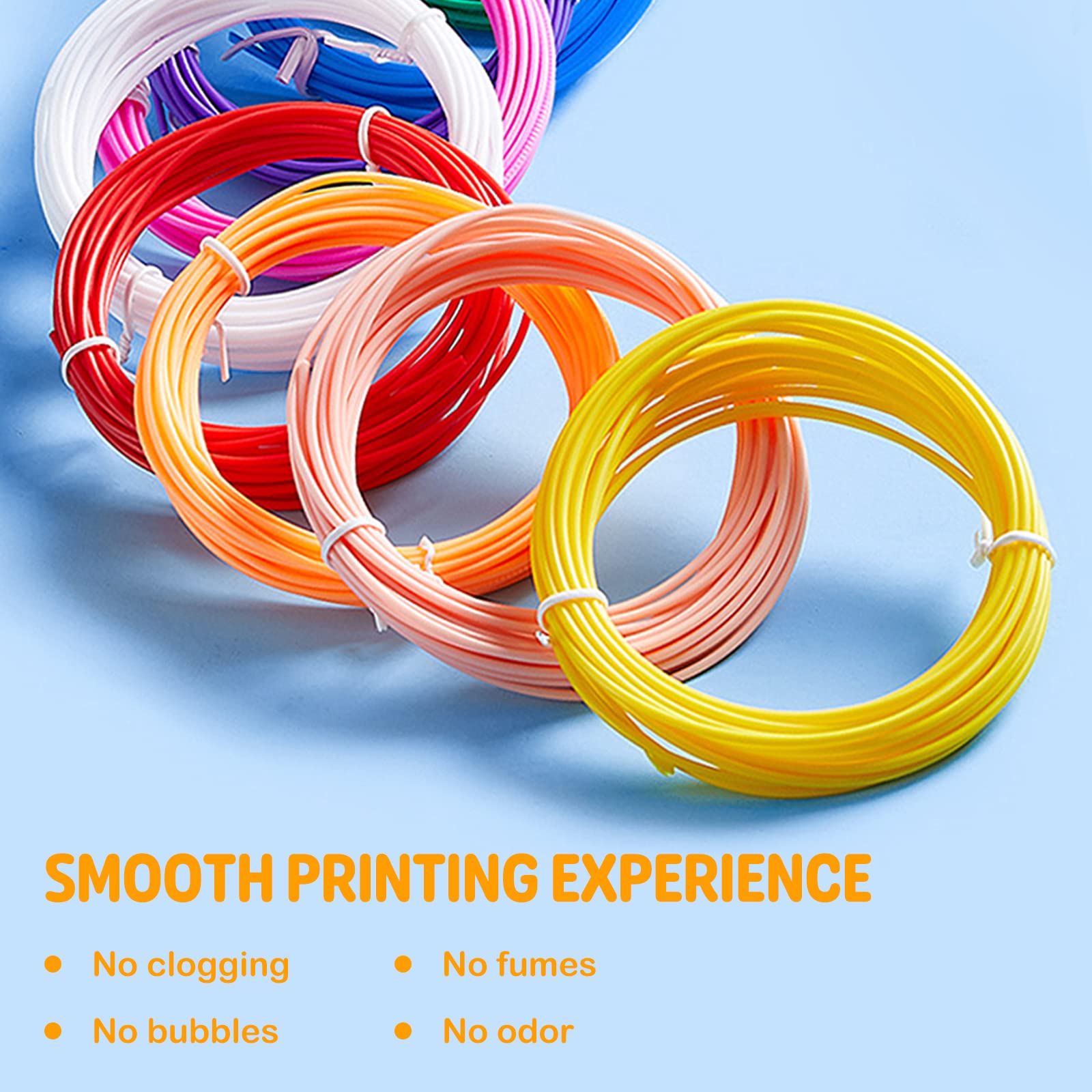 YEETIN 3D Pen Filament Refills 15 Colors, 16 ft per Color Total 240 ft, 1.75 mm PLA Compatible with SCRIB3D MYNT3D 3D Pen Comes with 2 Finger Caps & 3D Pen Template Book [3D Pen NOT Include]