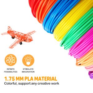 YEETIN 3D Pen Filament Refills 15 Colors, 16 ft per Color Total 240 ft, 1.75 mm PLA Compatible with SCRIB3D MYNT3D 3D Pen Comes with 2 Finger Caps & 3D Pen Template Book [3D Pen NOT Include]