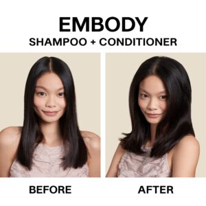 JVN Embody Volumizing Shampoo & Conditioner Bundle, Clean, Embody Collection, All Hair Types, Adds Fullness and Restores Shine, Sulfate Free (10 Fl Oz)