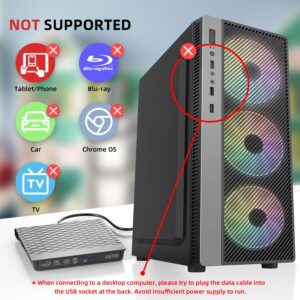 YOTUO External DVD Drive for USB 3.0 Type C, Portable DVD Write CD Burner RW ROM Optical Drive Player Reader Disk Disc with Laptop Desktop PC Windows 11/10/8/7, Mac Pro/Air MacBook, Linux (SY-IDD023)