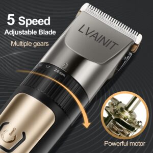 LVAINIT Hair Clippers for Men, Cordless LCD Rechargeable Hair Trimmer Beard Trimmer for Men, Men's Grooming Kit for Hair, Face, Beard, Professional Electric Barber Clippers