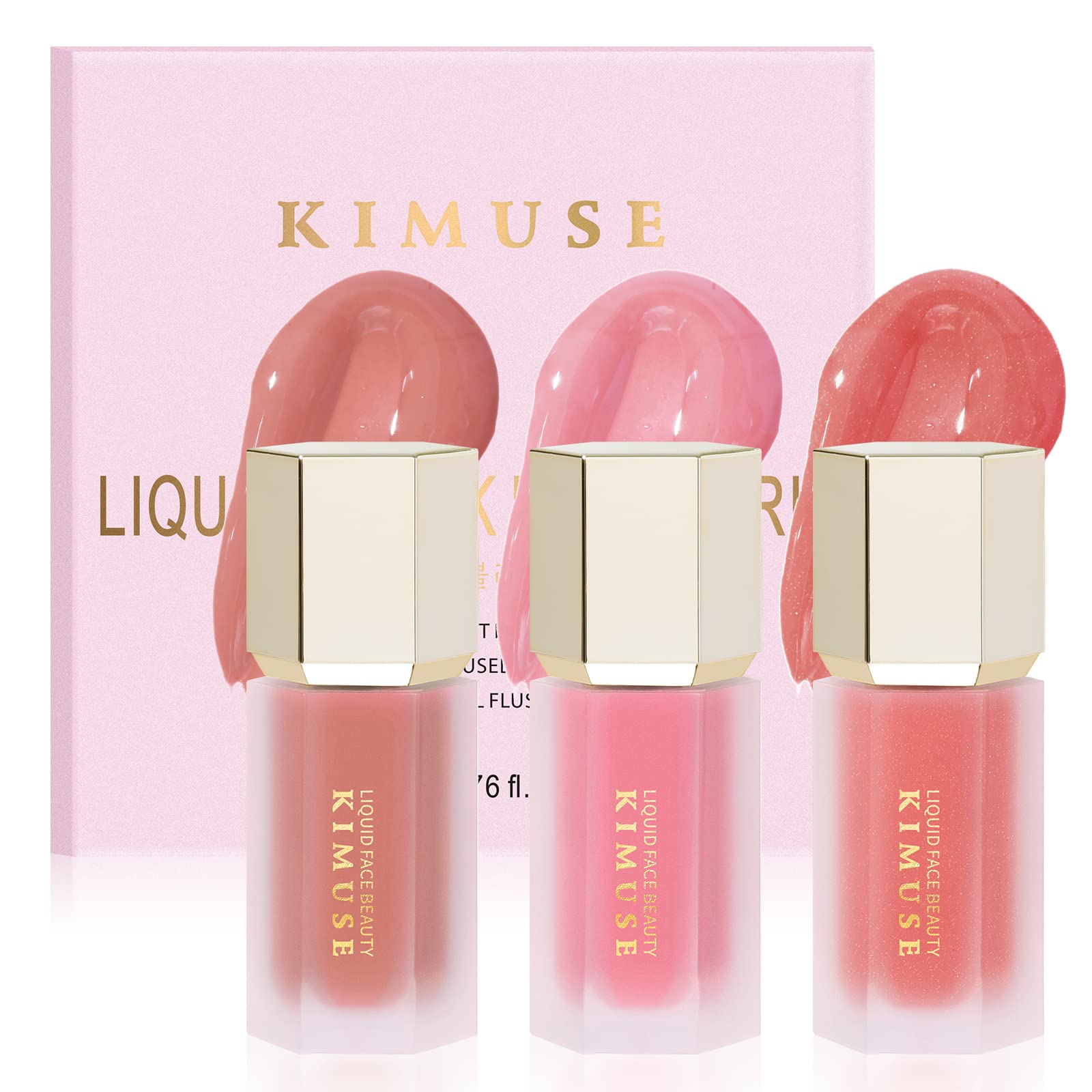 KIMUSE Soft Cream Blush Makeup, Liquid Blush for Cheeks, Weightless, Long-Wearing, Smudge Proof, Natural-Looking, Dewy Finish