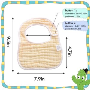 DOSMINE 6 Pack Baby Drooling Bibs 8-Layer Baby Food Bibs Adjustable Baby Bibs Soft & Absorbent Bibs for Drooling & Teething for Baby Boys & Girls