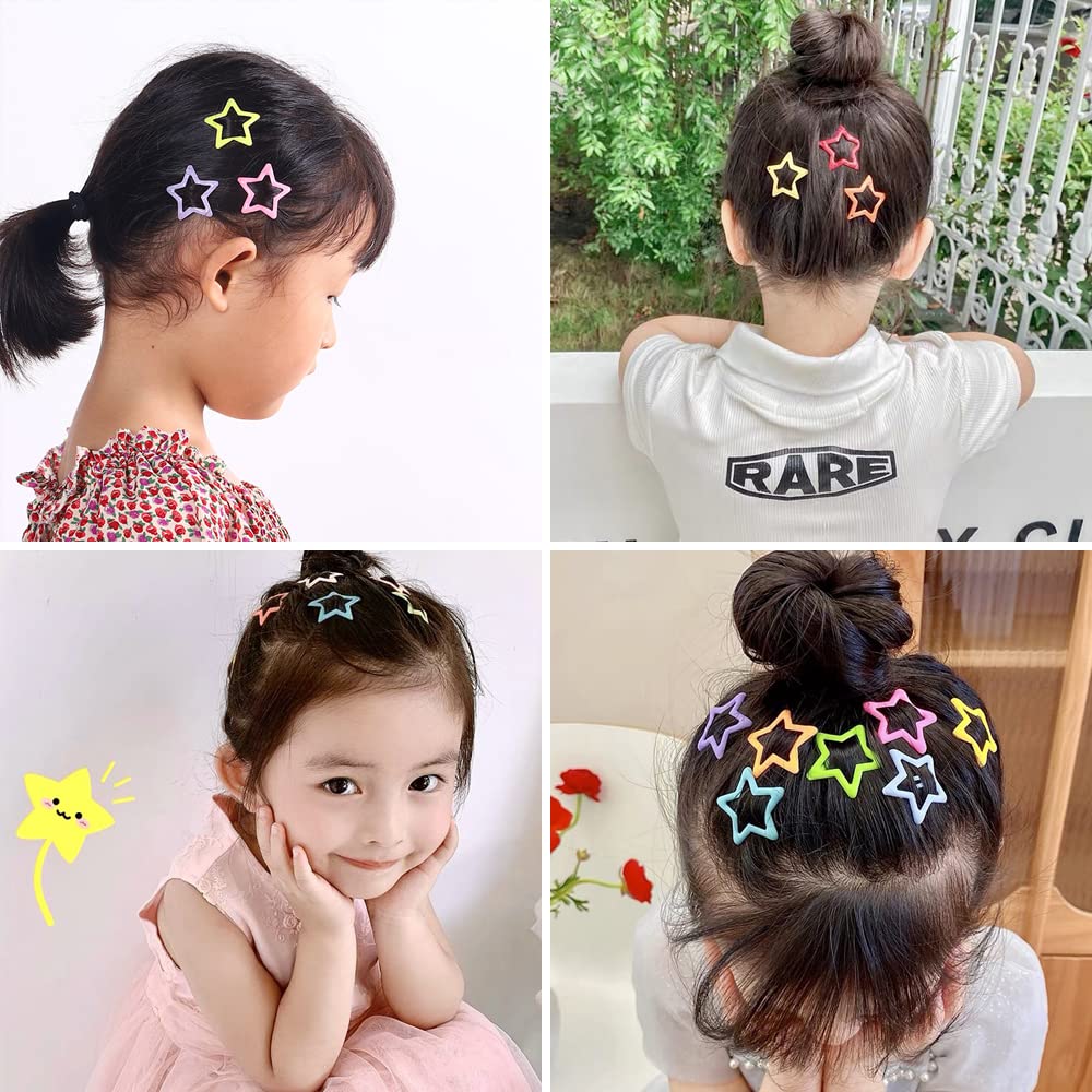 30 PACK Star Snap Hair Clips Non-slip Toddlers Colorful Cute Lovely Metal Hair Barrettes Hair Accessories for Women Girls Mixed Color(Style 2)