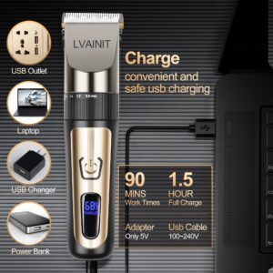 LVAINIT Hair Clippers for Men, Cordless LCD Rechargeable Hair Trimmer Beard Trimmer for Men, Men's Grooming Kit for Hair, Face, Beard, Professional Electric Barber Clippers