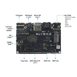 Amlogic A311D2 Single Board Computer-khadas VIM4 with 3.2 Tops NPU with Active Cooling Kit Supports 4K UI and HDMI Input, 4 Display Interfaces, LAN WiFi 6&BT5.1, 8GB 64bit LPDDR4X 2016MHz