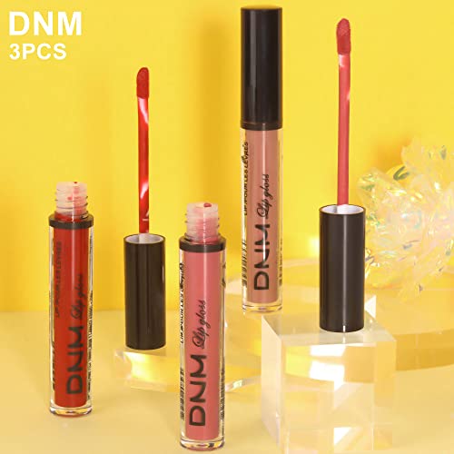 AMY'S DIARY 3Pcs Nude Red Matte Liquid Lipstick Sets, Lip Stain Long Lasting 24 Waterproof Lip Gloss Gift Set Matt Lipsticks Set Matt Liquid Makeup Lipstick for Women Lippies (Set10)